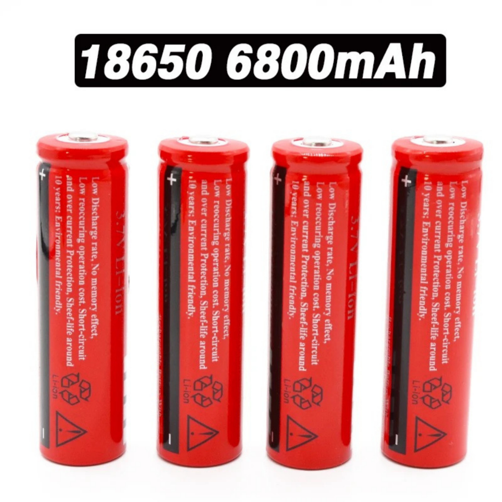 Pin sạc tích điện pin lion dùng cho đèn pin tông đơ máy ảnh dung lượng 18650 6800 mah 3,7v