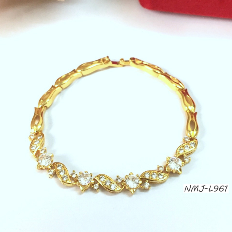 Vòng Tay Nữ Mạ Vàng NMJ L961 Bền Màu Đính Đá Cực Xinh