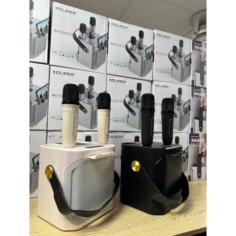 Loa Karaoke Xách Tay Mini,Tặng Kèm 2 Micro Không Dây