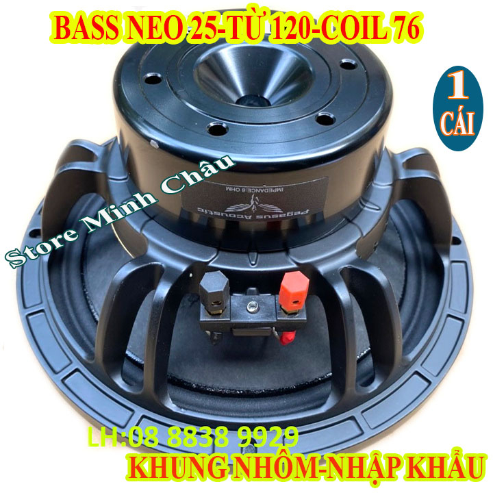 CỦ LOA BASS 25 PEGASUS TỪ NEO KHỐI COIL 76 TỪ 120 TIẾNG SÁNG CAO CẤP NHẬP KHẨU - GIÁ 1 LOA