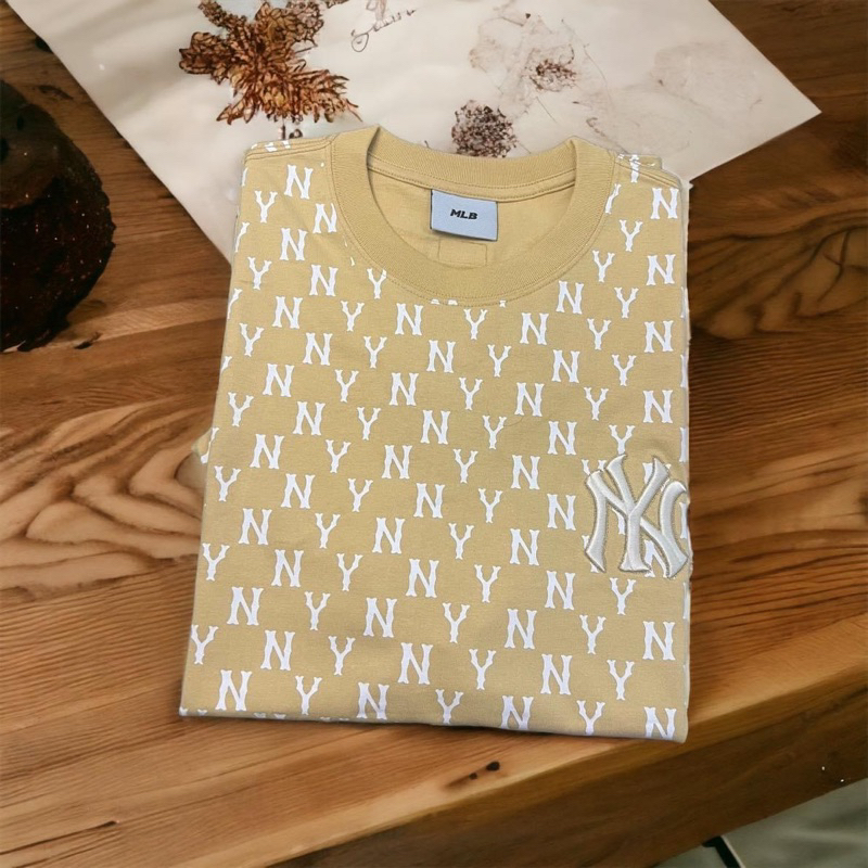 Tee/áo thun MLB Basic Monogram All Over NY unisex nam nữ