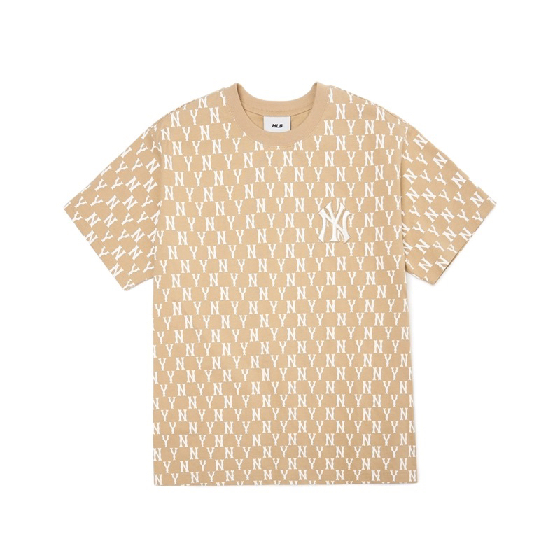 Tee/áo thun MLB Basic Monogram All Over NY unisex nam nữ