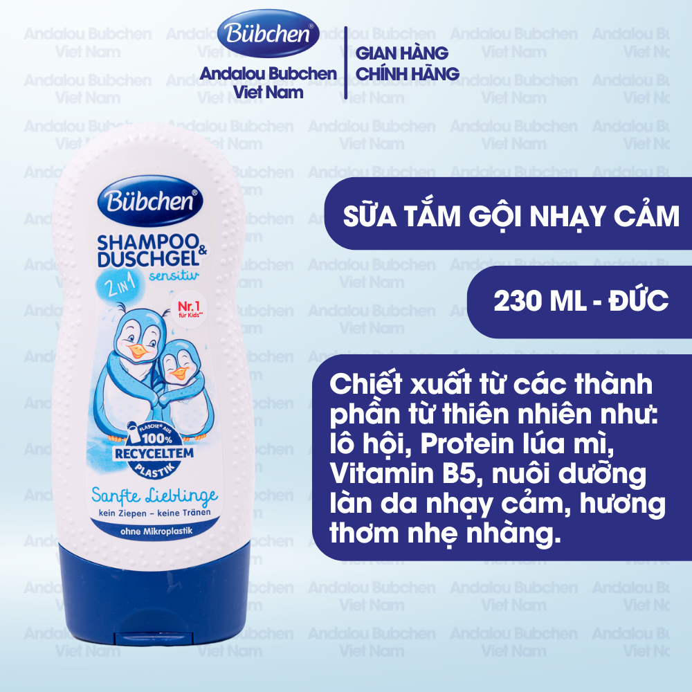 Sữa Tắm - Gội Bubchen Dành Cho Da Nhạy Cảm Của Bé 230ml