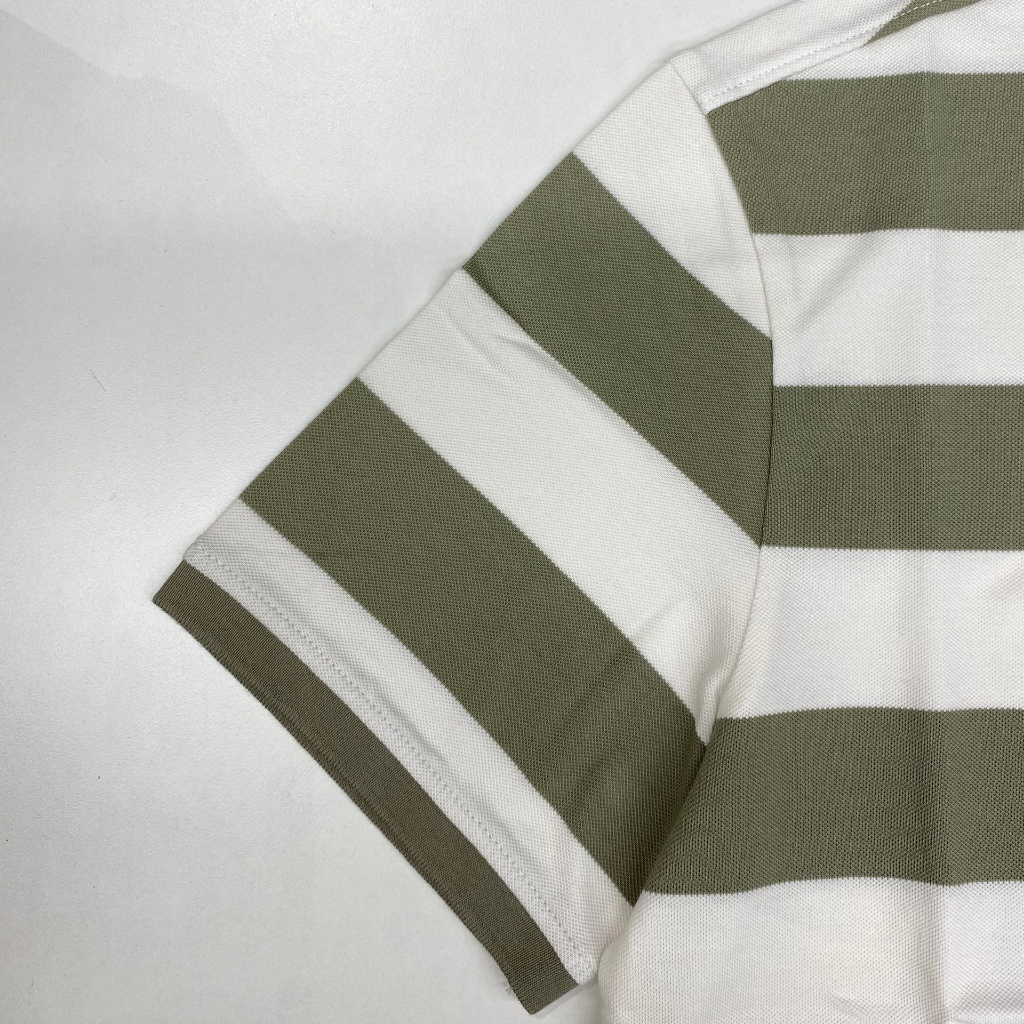 HLA - Áo POLO nam ngắn tay basic kẻ sọc ngang xanh lá mạ Classic horizontal striped high quality Polo Shirt