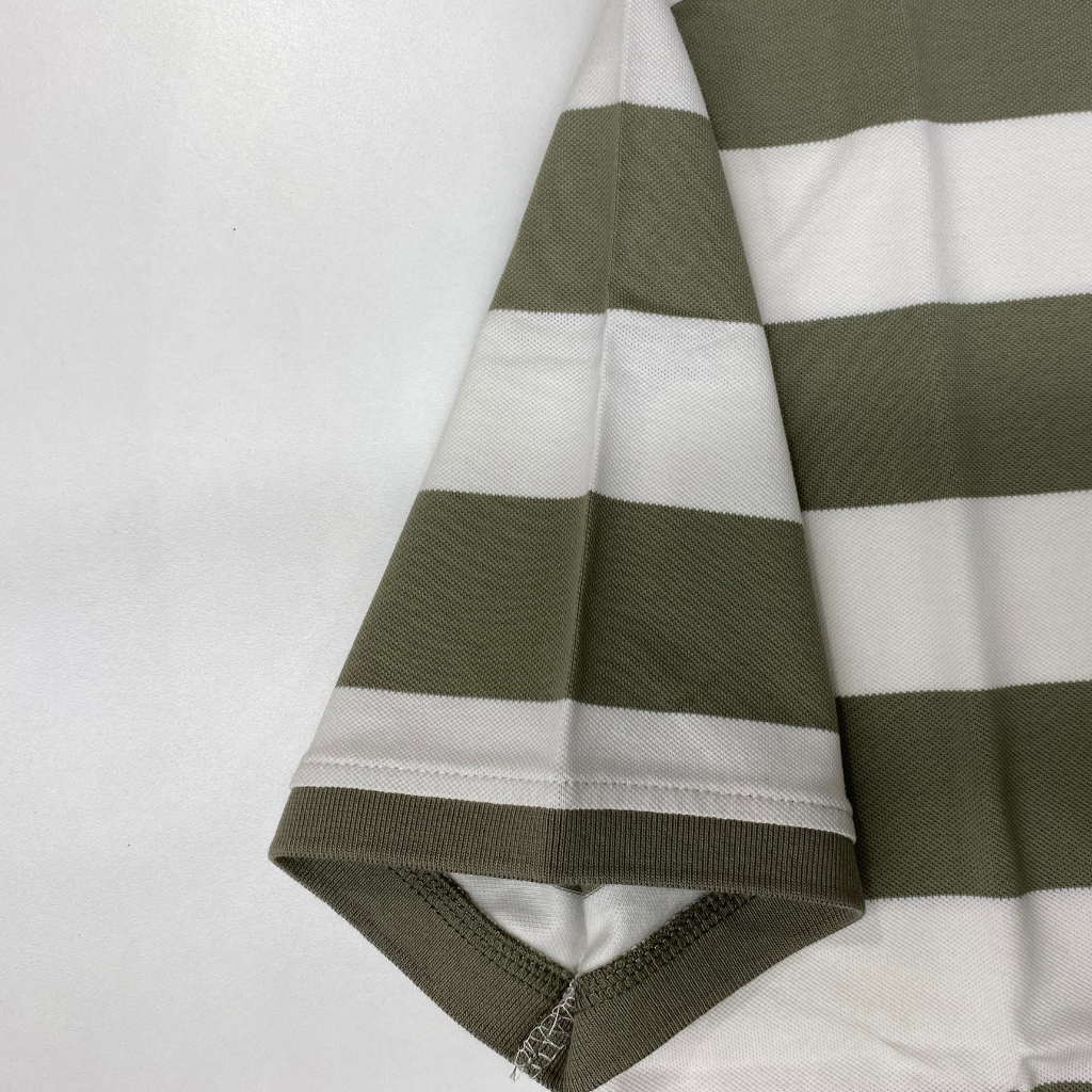 HLA - Áo POLO nam ngắn tay basic kẻ sọc ngang xanh lá mạ Classic horizontal striped high quality Polo Shirt