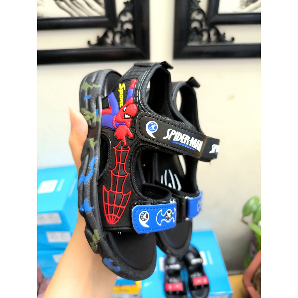 Dép Sandal Bé Trai, Dép Đi Học Quai Hậu Siêu Nhân Cho Bé Trai Từ 3-12 Tuổi Quai Mềm Đế Êm