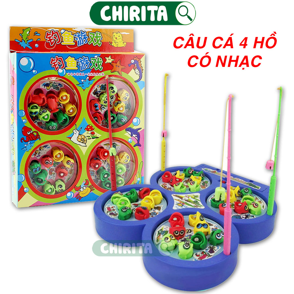 Đồ Chơi Câu Cá Cho Bé Nam Châm 42 Chi Tiết  Có Bể Phao Tặng Kèm Đồ Bơm Tay - Bộ Câu Cá Cho Bé Trò Chơi Giải Trí Chirita
