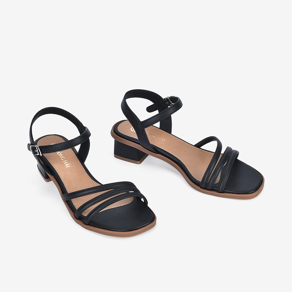 Giày Sandals Cao Gót Đông Hải Quai Ngang Dây Mảnh Gót Vuông 5cm - S32D2