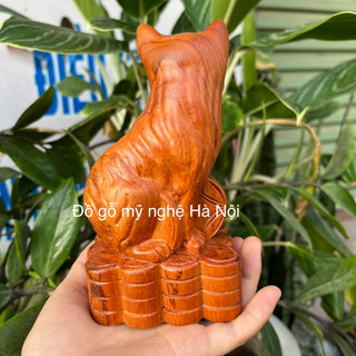 Tượng con mèo gỗ hương