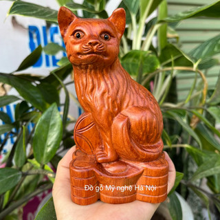 Tượng con mèo gỗ hương