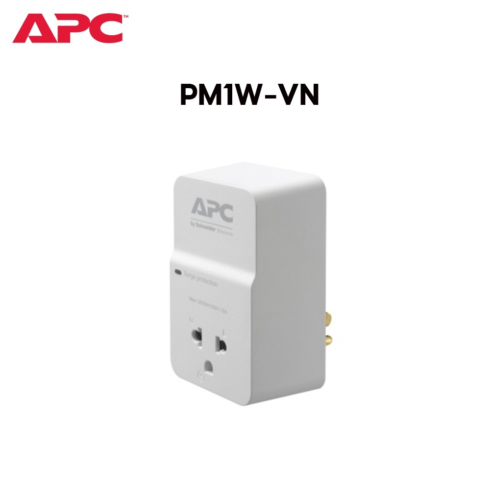 Ổ cắm chống xung sét APC 1 ổ cắm, bảo hành 10 năm PM1W-VN