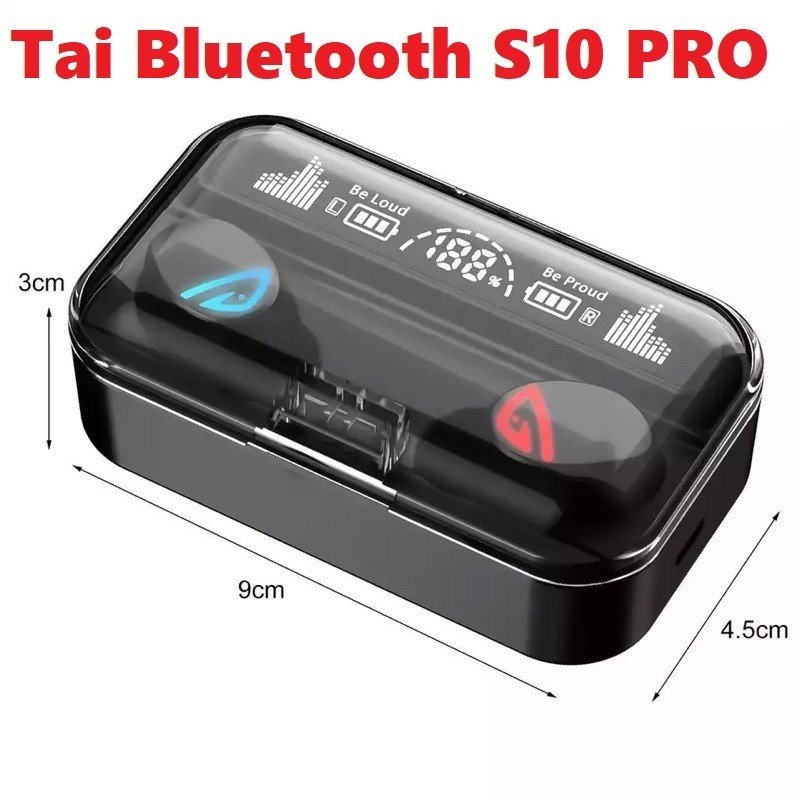 TAI NGHE NHÉT TAI KHÔNG DÂY S10 PRO TAI NGEH BLUETOOTH PIN KHỎE GIÁ RẺ
