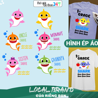 [Hình ủi, ép nhiệt] Hình Baby Shark Bundle B5 cho bé bằng bàn là, bàn ủi