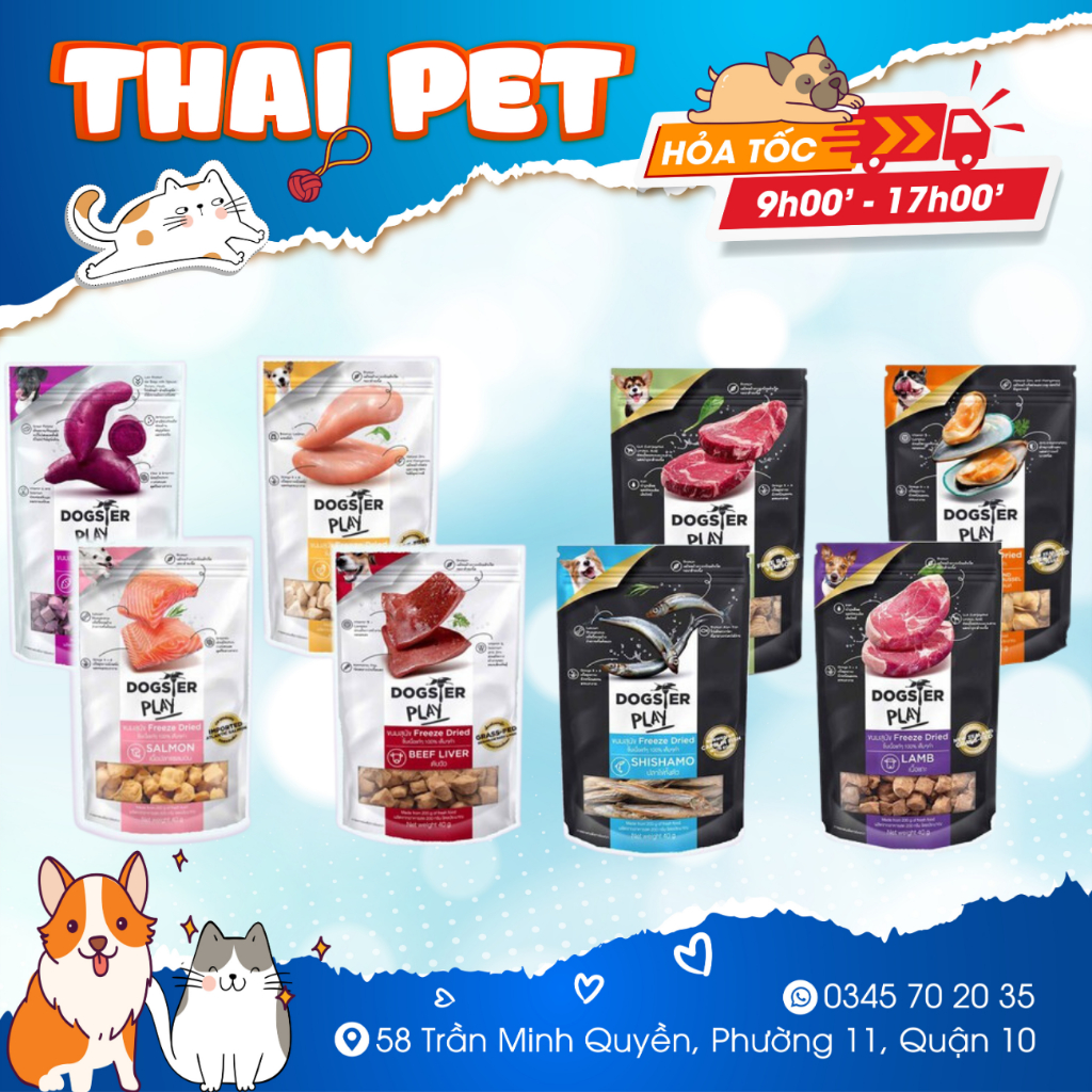 Thịt cá sấy lạnh Dogster Dog FREE SHIP Hàng nội địa Thailand, công nghệ USA