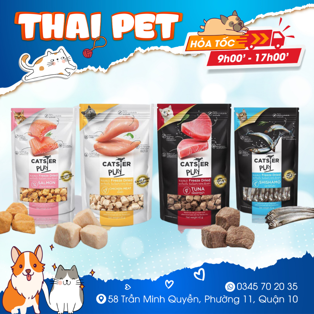 Thịt cá sấy lạnh Dogster Catster FREESHIP Hàng nội địa ThaiLand, công nghệ USA