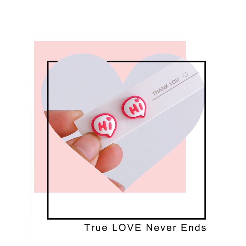 BÔNG TAI GHIM INOX GẤU DÂU