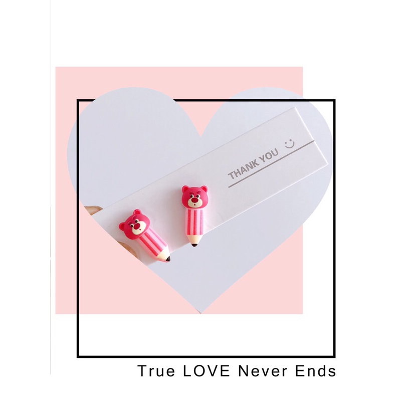 BÔNG TAI GHIM INOX GẤU DÂU