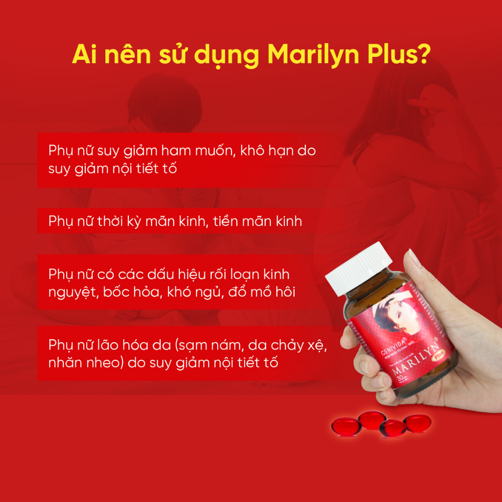 [Giảm Khô Hạn - Tăng Sinh Lý Nữ] Combo 3 Hộp Viên Uống Marilyn Plus Giúp Cân Bằng Nội Tiết Tố Cải Thiện Sinh Lý Nữ