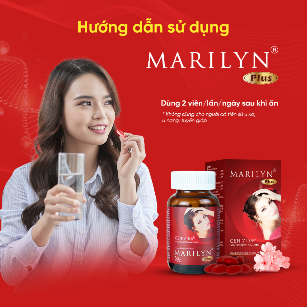 [Giảm Khô Hạn - Tăng Sinh Lý Nữ] Combo 3 Hộp Viên Uống Marilyn Plus Giúp Cân Bằng Nội Tiết Tố Cải Thiện Sinh Lý Nữ
