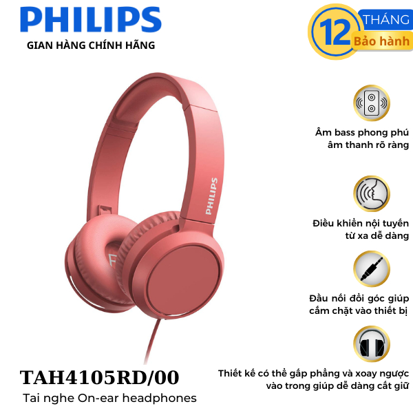 Tai nghe Philips chính hãng TAH4105RD/00