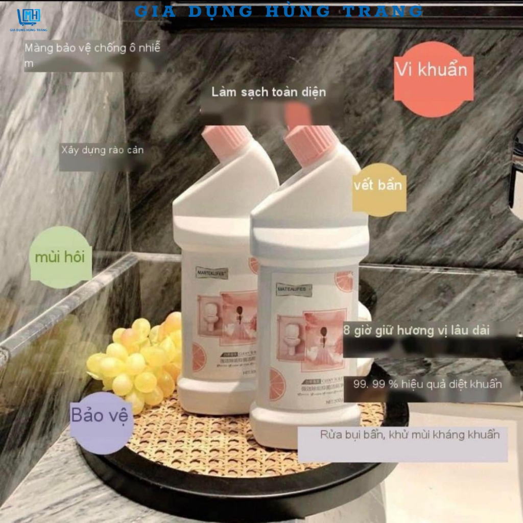 Chai Tẩy Bồn Cầu MARTEKLIFES 500ml Siêu Sạch Đánh Bay Mọi Vết Bẩn, Hương Thơm Dễ Chịu