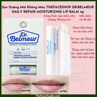 Son dưỡng môi cấp ẩm không màu THEFACESHOP Dr.Belmeur Daily Repair Moisturizing Lip Balm 4g