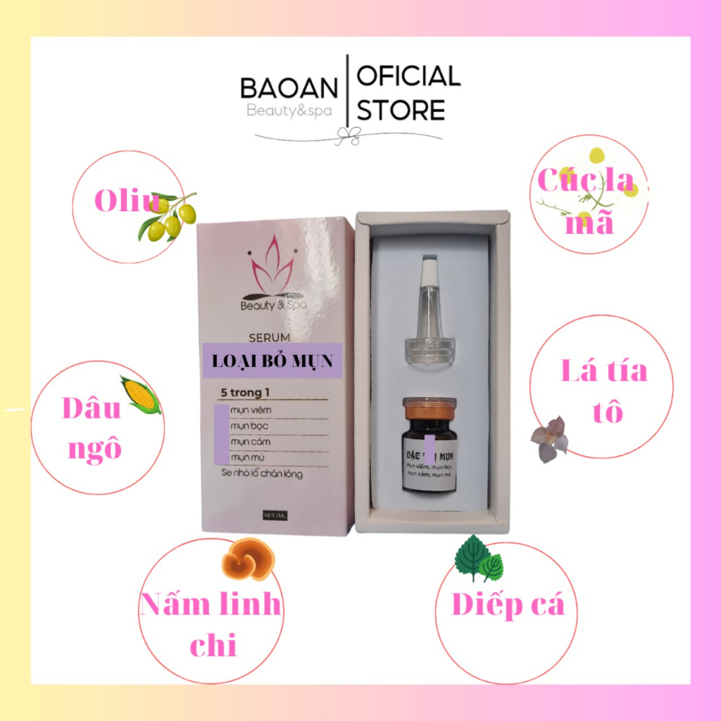 Serum Beauty Spa chai 7ml ⚡ CHÍNH HÃNG ⚡ Serum giảm mụn làm dịu da phục hồi và dưỡng sâu