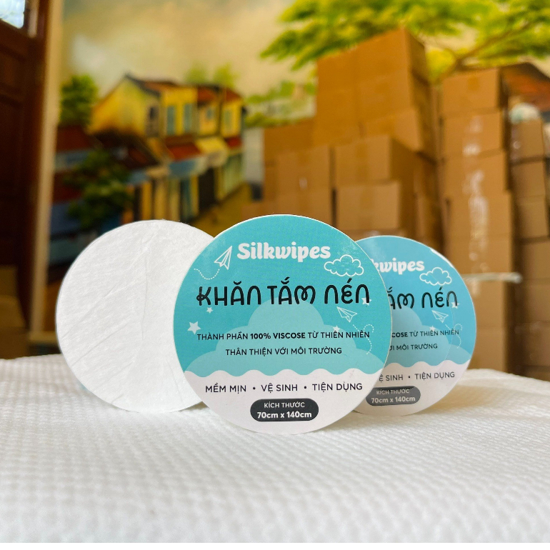 Khăn tắm nén cao cấp Silkwipes 70cm x 140cm phù hợp đi du lịch, dã ngoại | BigBuy360 - bigbuy360.vn