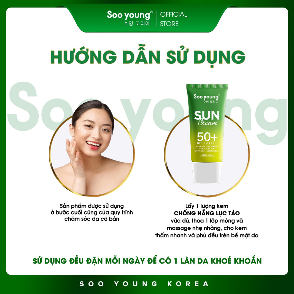 Kem chống nắng SOOYOUNG KOREA kháng nắng vật lý 10gr