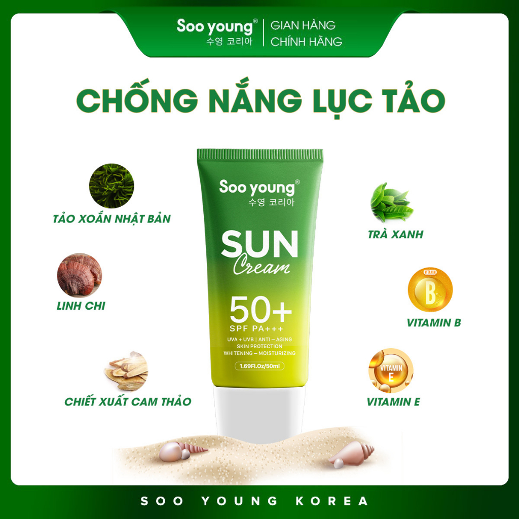 Kem chống nắng SOOYOUNG KOREA kháng nắng vật lý 10gr