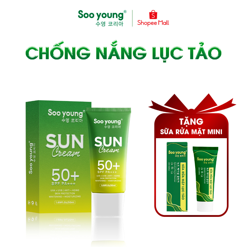 Kem chống nắng Lục Tảo SOOYOUNG KOREA FPS 50+ 50ml