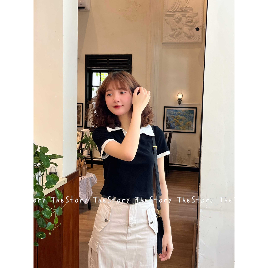 Áo thun polo croptop  A3032