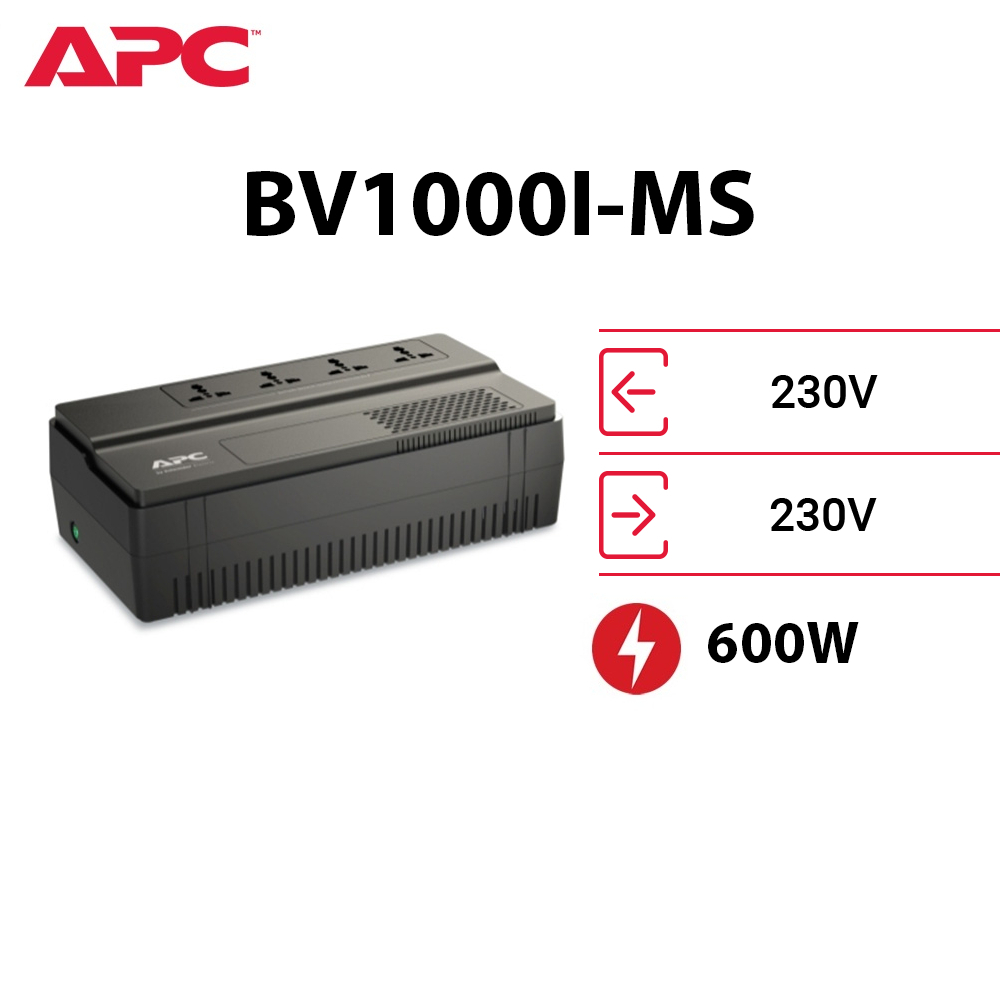 Bộ lưu điện APC Line Interactive BV1000I-MS 1000VA/600W