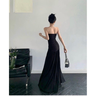 Đầm ống nhún thun lụa dáng dài