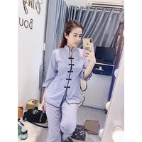 Đồ Lam đi chùa, Pháp phục Phật giáo thêu sen giản dị,trang nhã K01