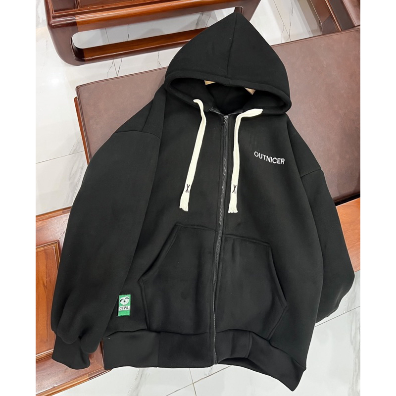 Áo khoác nỉ dày OUTNICER - Áo hoodie zip khóa kéo Form rộng unisex basic dành cho nam nữ (ảnh thật) | BigBuy360 - bigbuy360.vn