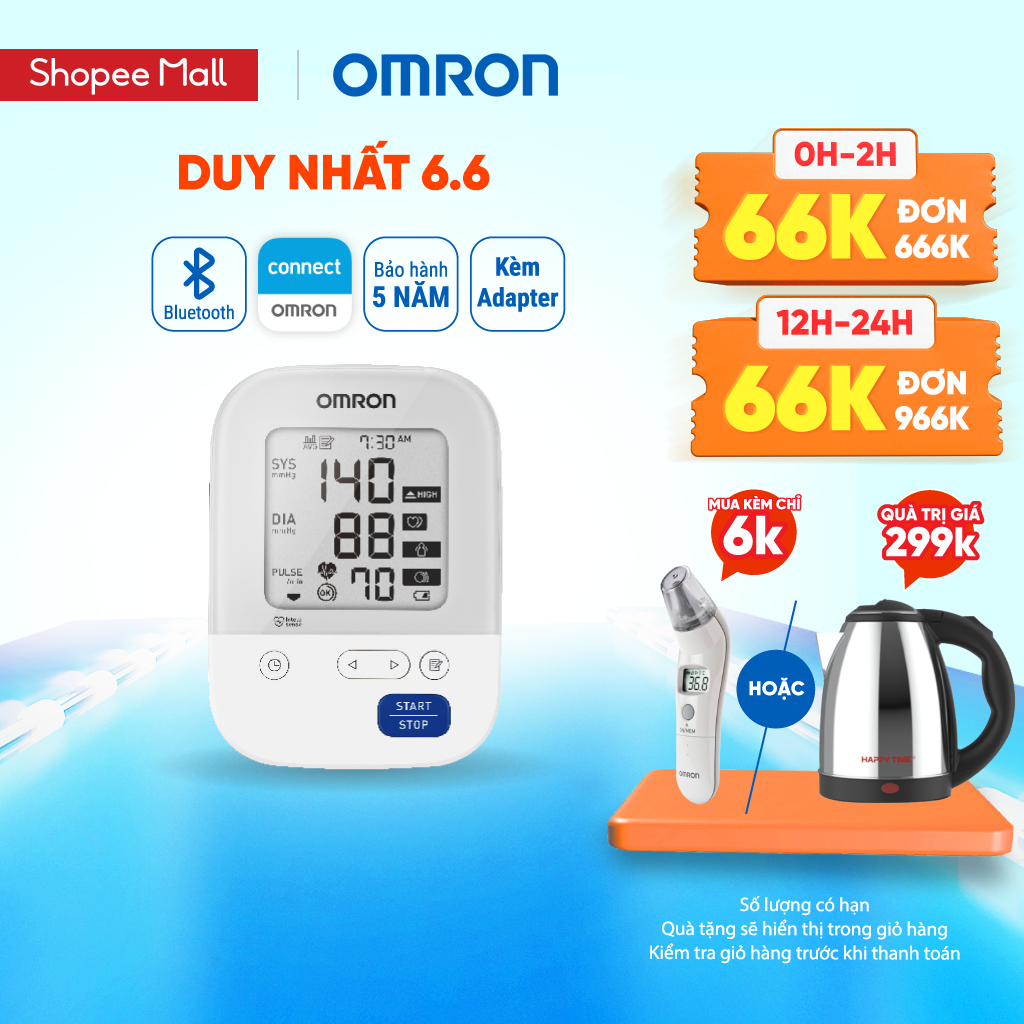 Máy Đo Huyết Áp OMRON HEM-7156T-A Kèm Adapter Chính Hãng