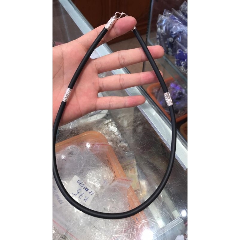 Dây da bọc 4 đốt bạc 925 của nam