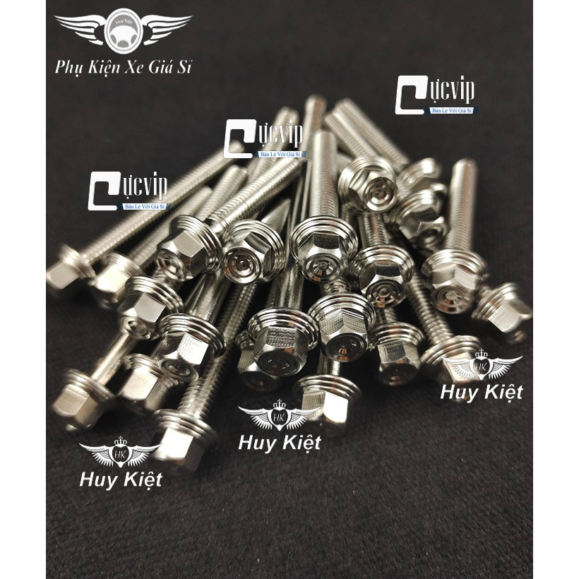 Ốc 6 Ly Salaya Kiểu THÁI Inox 304 Đẩu Vương Miện Chiều Dài Đầy Đủ Các Size (Giá 1 Ốc)