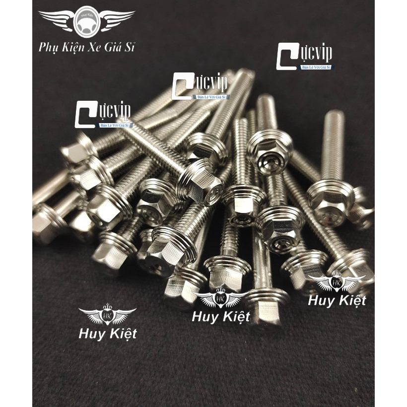 Ốc 6 Ly Salaya Kiểu THÁI Inox 304 Đẩu Vương Miện Chiều Dài Đầy Đủ Các Size (Giá 1 Ốc)