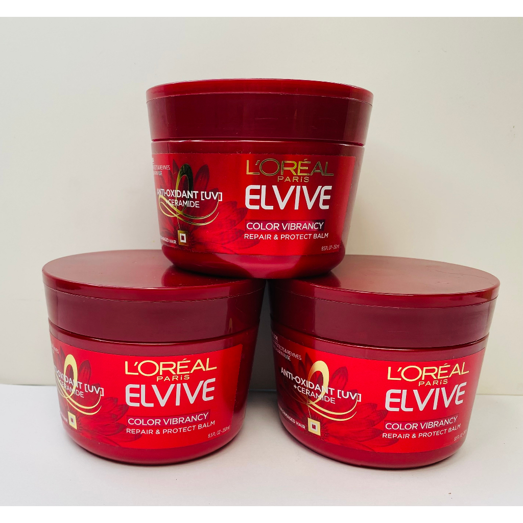 Kem ủ tóc L'oreal Elvive color vibrancy repair & protect balm 250ml-Hàng Mỹ