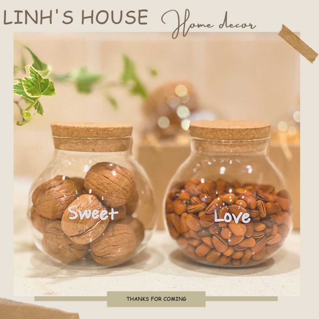 Lọ tròn đựng trà hoa vintage
