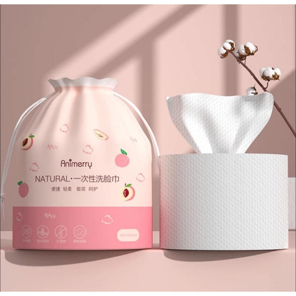 Khăn Mặt Khô Dùng 1 Lần Annimerry Tái Sử Dụng, Cuộn Khăn Giấy Lau Mặt Siêu Mềm Mịn, Dai, 100% Bông Tự Nhiên