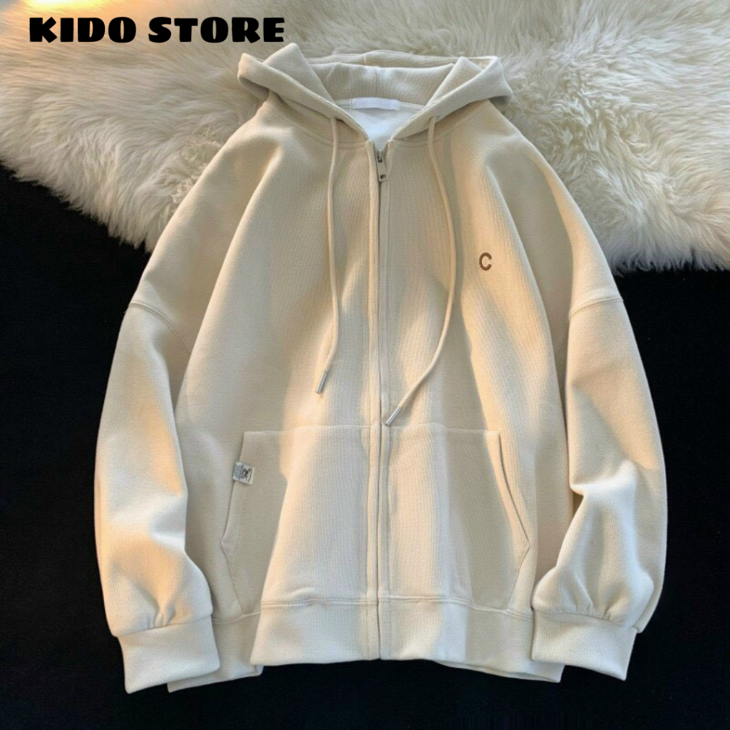 Áo khoác hoodie có mũ nón nam nữ vải nỉ bông dày dặn kéo khóa màu sắc xinh đẹp KDJK65 | BigBuy360 - bigbuy360.vn