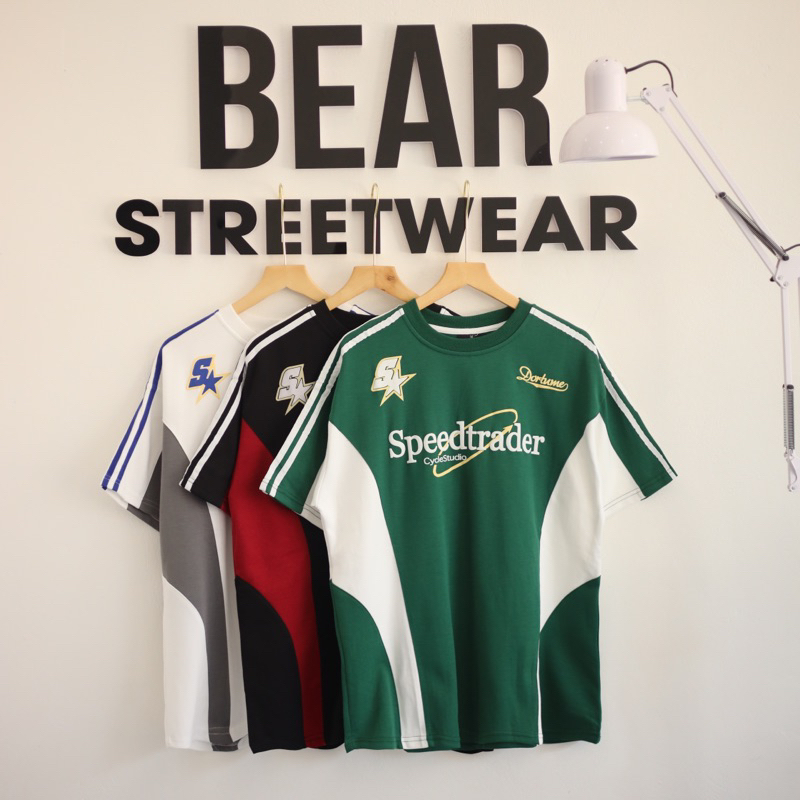 Áo tee blokecore BEAR STREETWEAR cao cấp,vải cotton thoáng mát,3 màu xanh,đen,trắng
