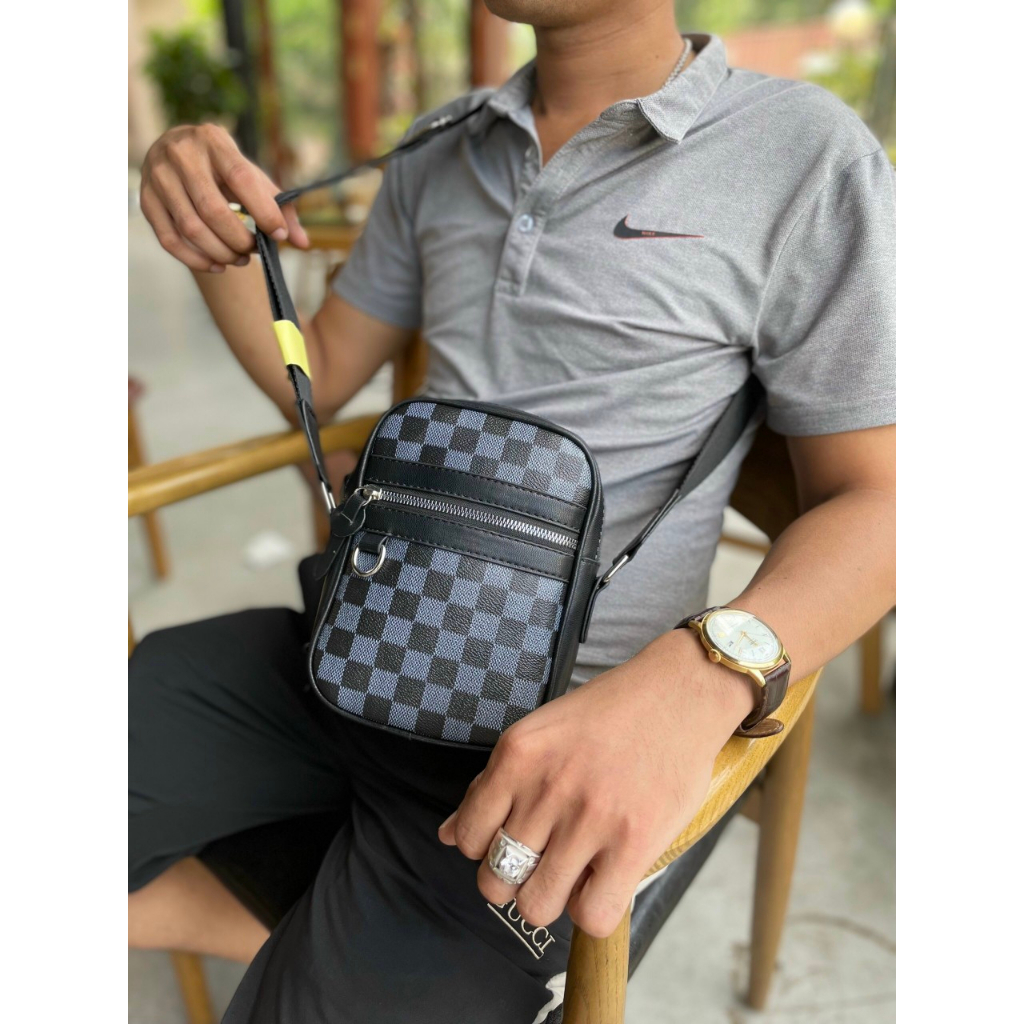Túi Đeo Chéo Thời Trang Nam Cao Cấp Mẫu Caro Hottrend 2023