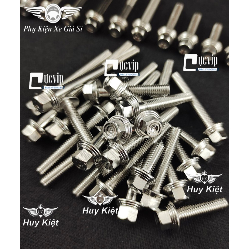 Ốc 6 Ly Salaya Kiểu THÁI Inox 304 Đẩu Vương Miện Chiều Dài Đầy Đủ Các Size (Giá 1 Ốc)