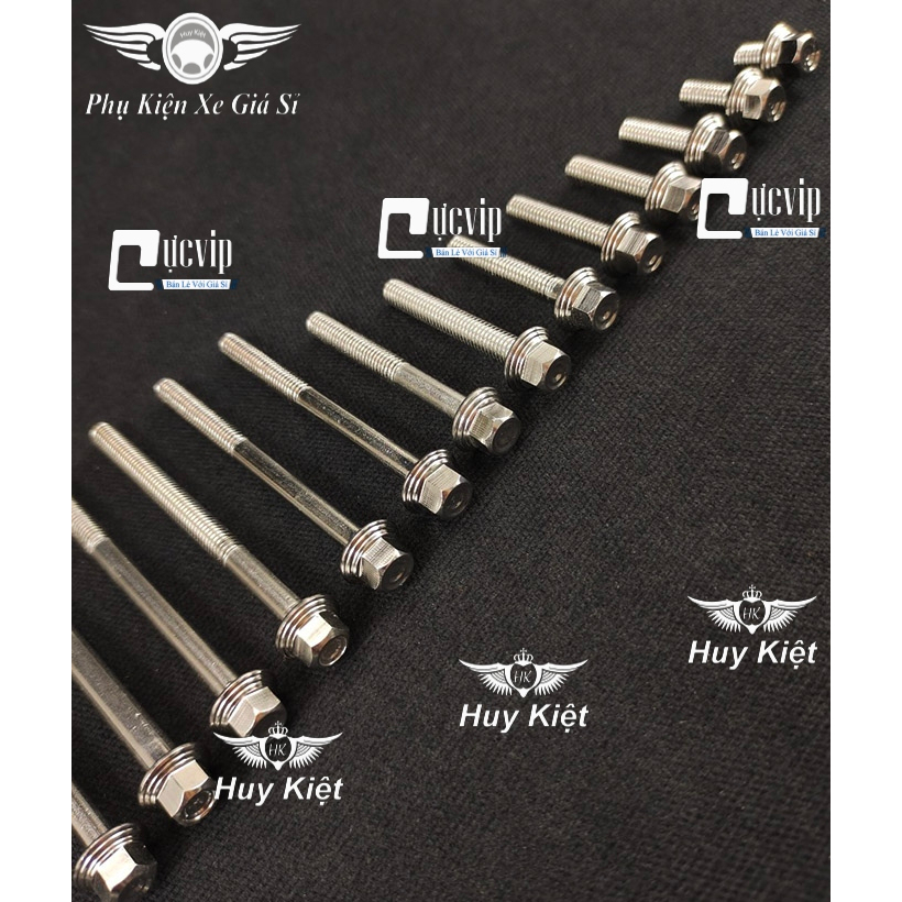 Ốc 6 Ly Salaya Kiểu THÁI Inox 304 Đẩu Vương Miện Chiều Dài Đầy Đủ Các Size (Giá 1 Ốc)