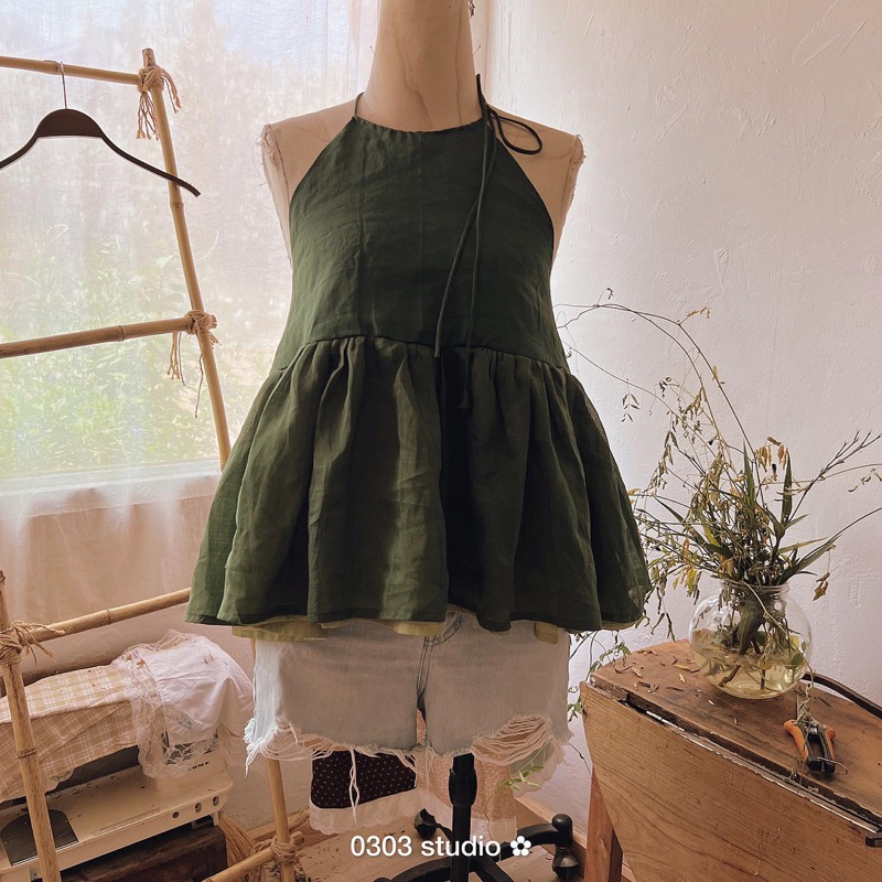 | 0303 studio | Áo yếm hở lưng babydoll - dòng Ý Thơ