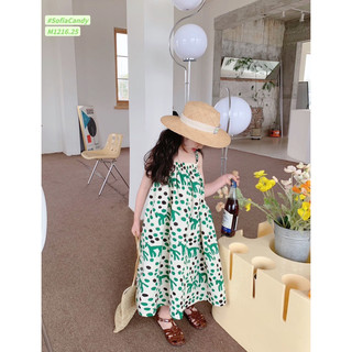 HTK- Váy 2 dây chấm bi xanh Sofia Candy size 12/18m-10y